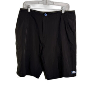 Aftco Mens Fishing Shorts Outdoor Hiking Pockets Size 34 Black